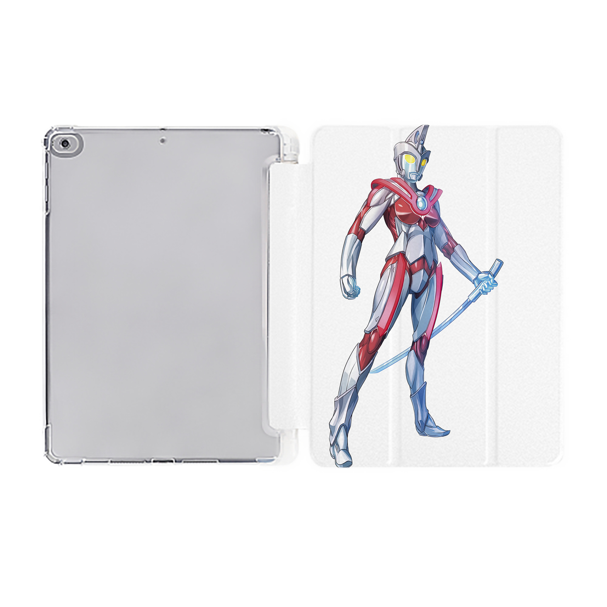 （画像用） ウルトラマン Ultraman IPad ケース ペン収納付き 三つ折りスタンド PUレザー×シリコン 対応機種9.5/10.5/10.9インチ